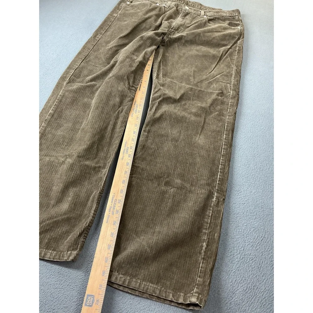 Levi Strauss Corduroy Pants Mens 34x32 Olive Green Relaxed Baggy 565 Chino
